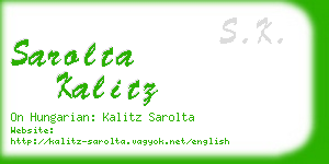 sarolta kalitz business card